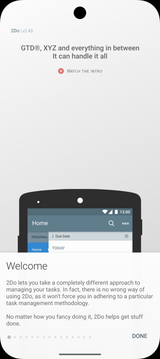 2Do Android launch tutorial