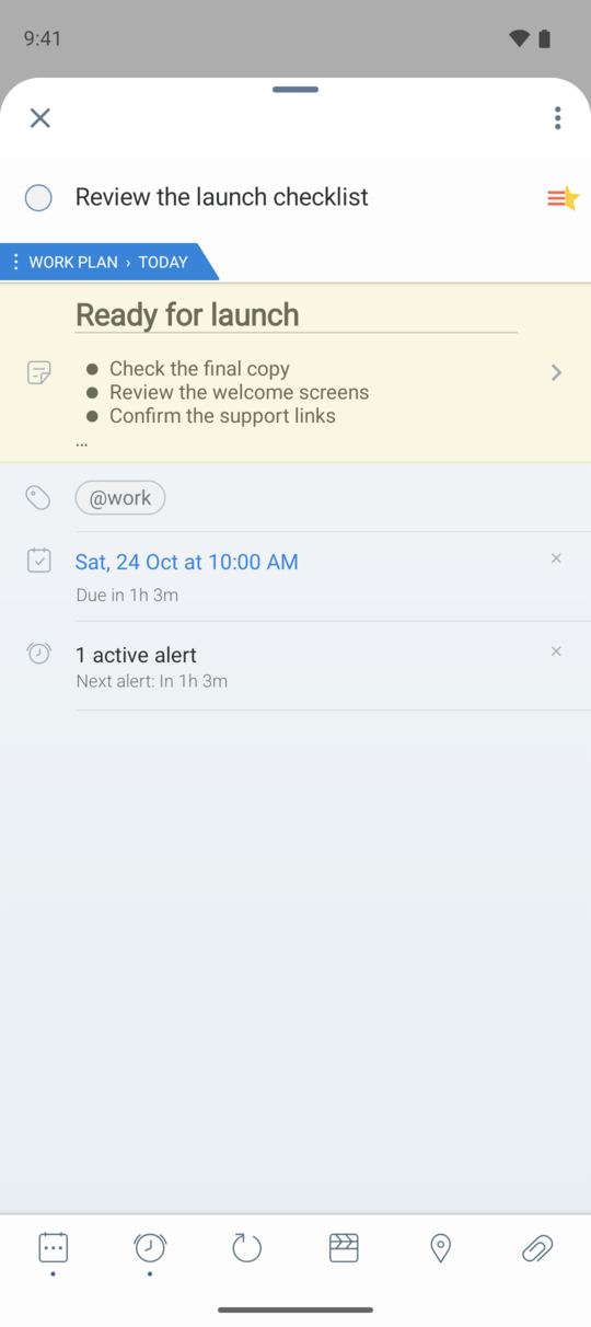 The task editor in 2Do for Android