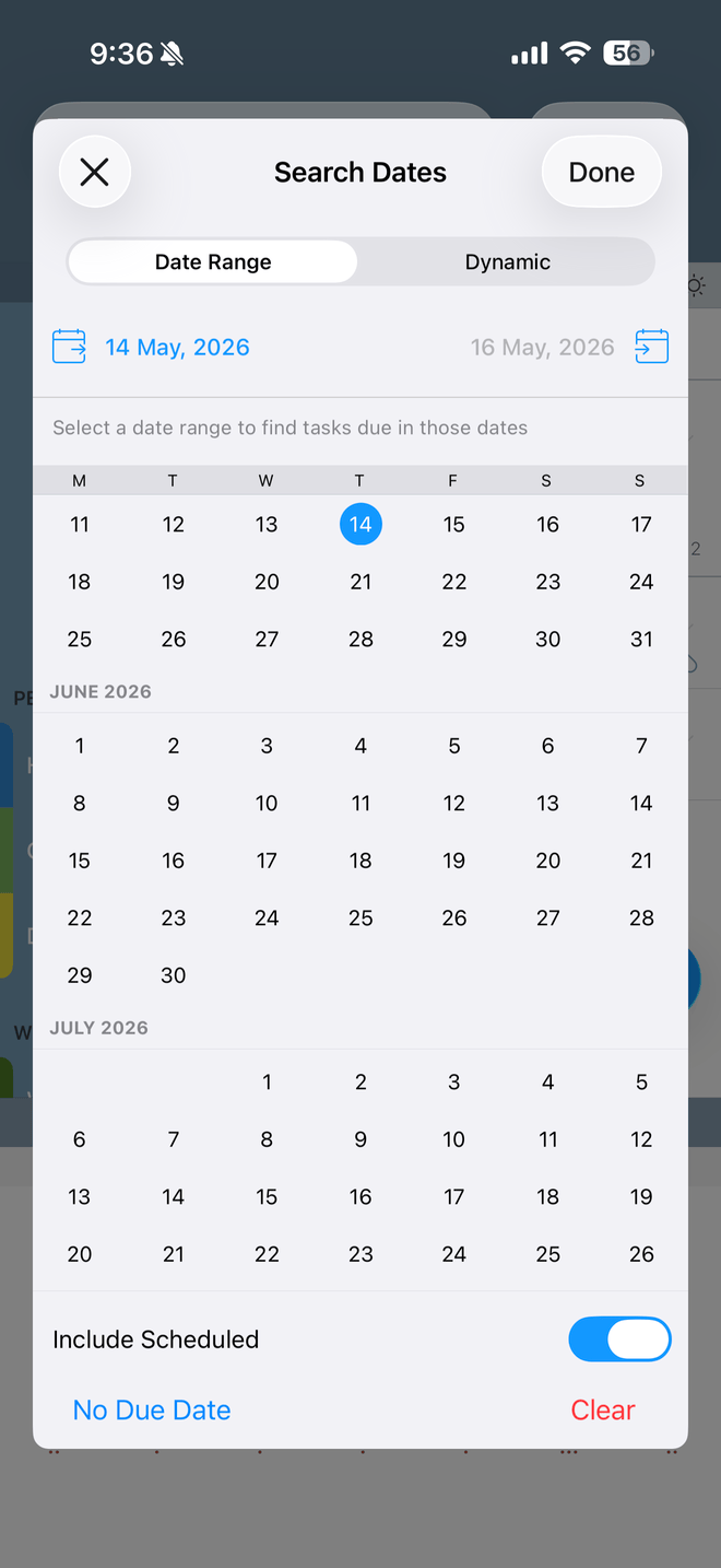 Date range search