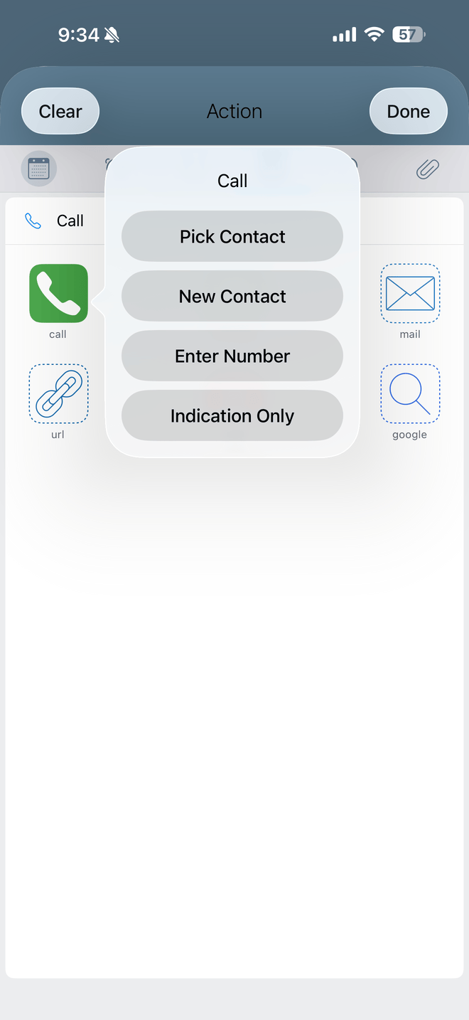 Configuring a Call action