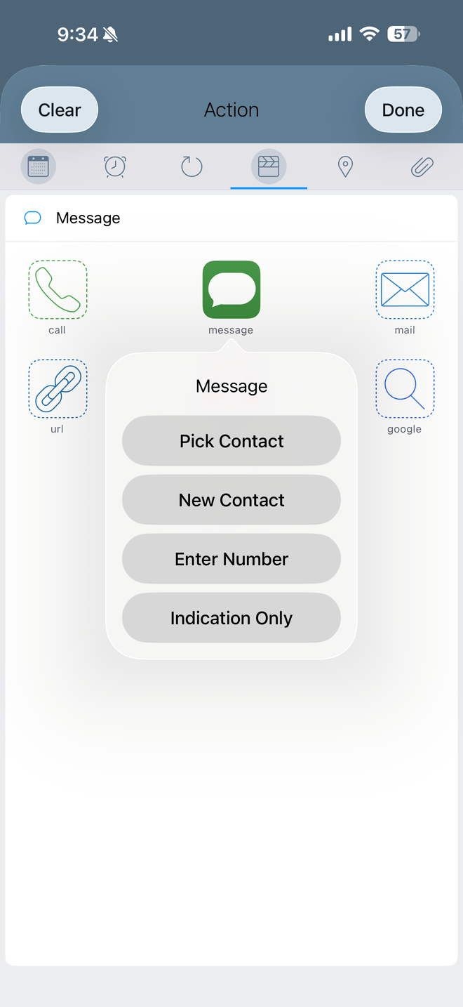 Configuring a Message action