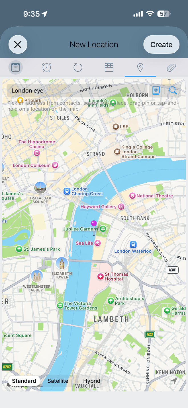 Adding a new location to a task