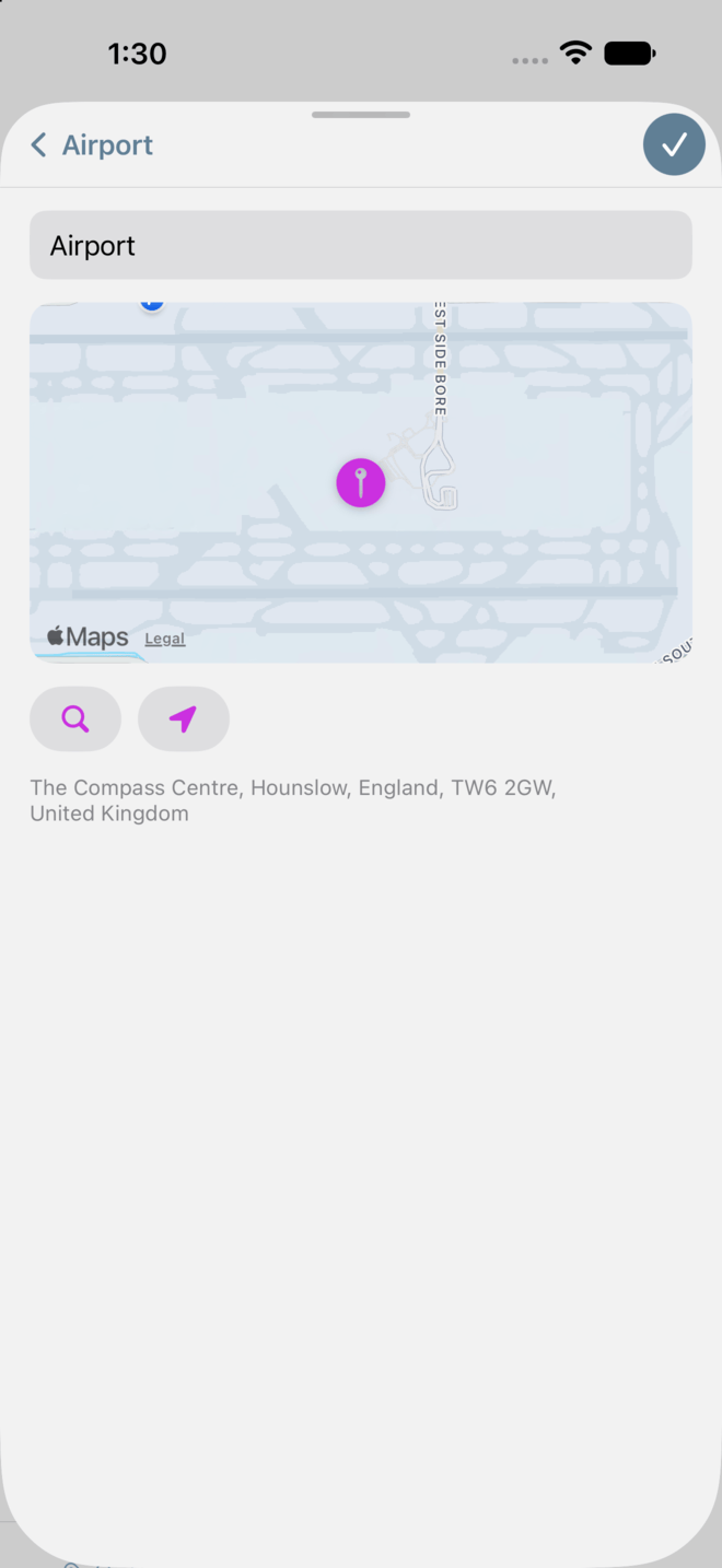 Adding a location to a task in 2Do
