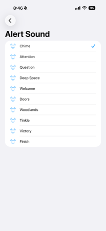 Alert Sound settings