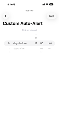 Custom automatic alert settings