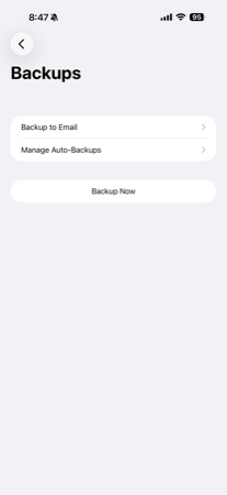 2Do Backups settings