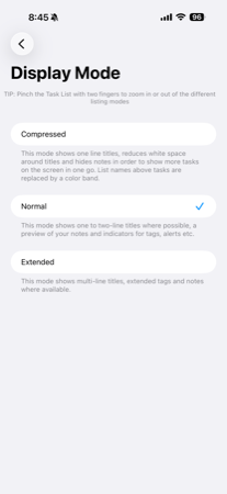 Display Mode choices