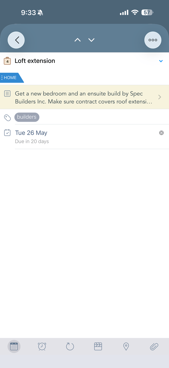 Task editor on iPhone