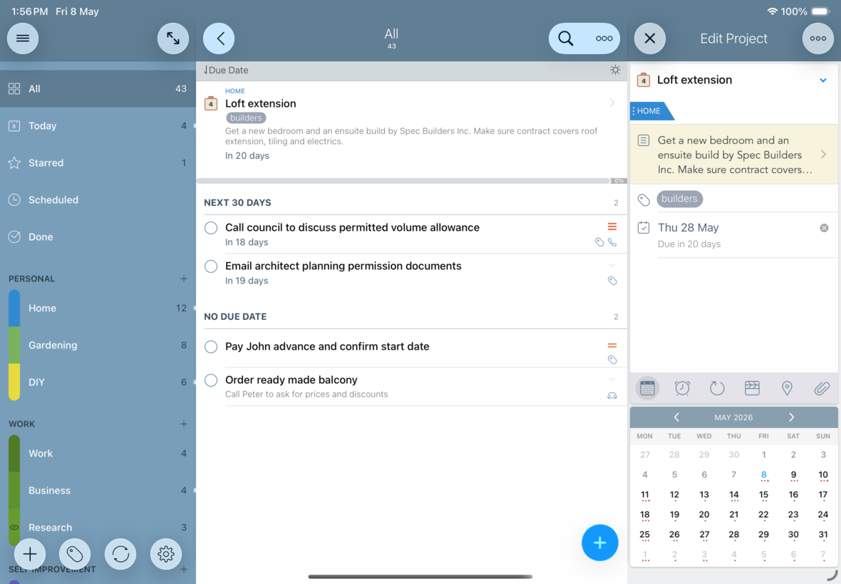 2Do for iPad screenshot