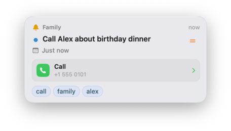 2Do Mac alarm alert for a task