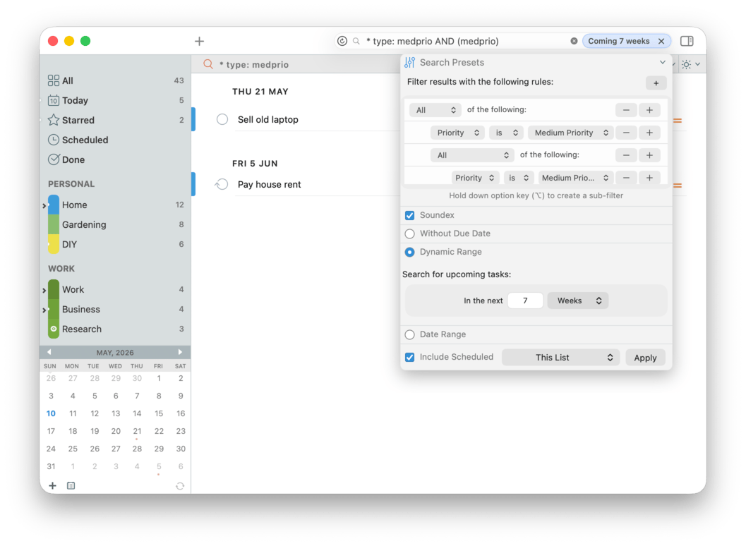 Smart List rule builder